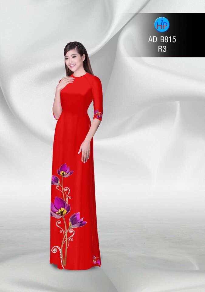 Vải áo dài hoa 3d AD B815 - Ảnh 27