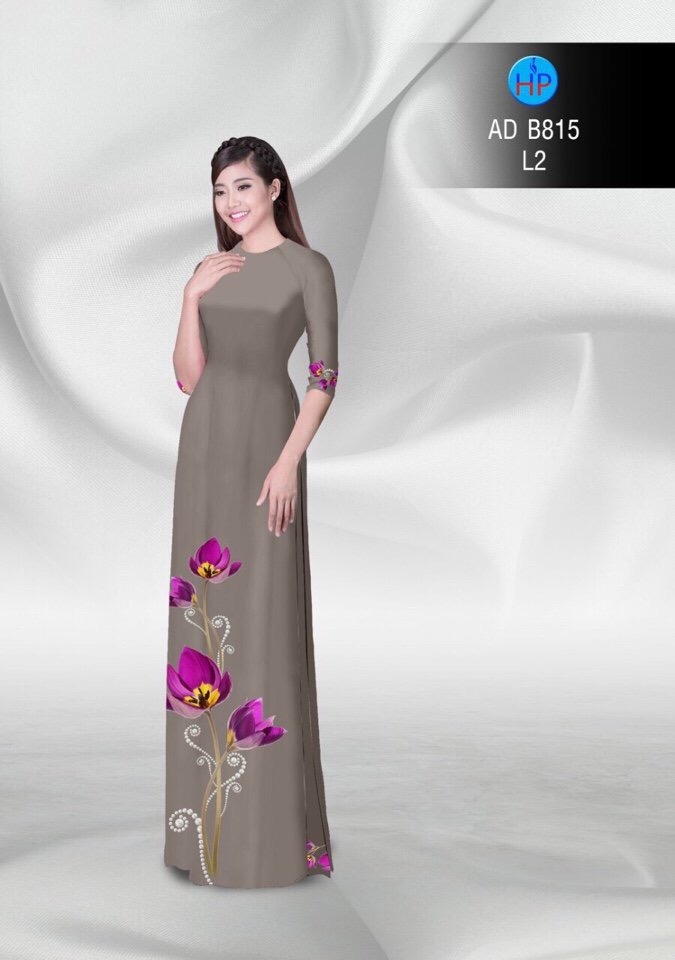 Vải áo dài hoa 3d AD B815 - Ảnh 8