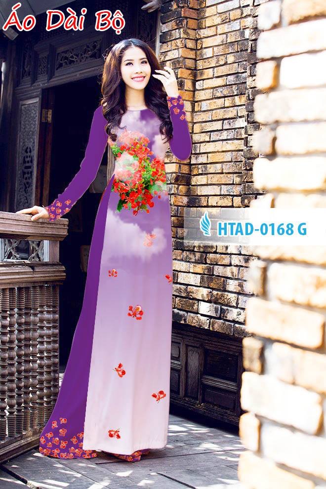 Vải áo dài hoa phượng HTAD-0168 - Ảnh 9