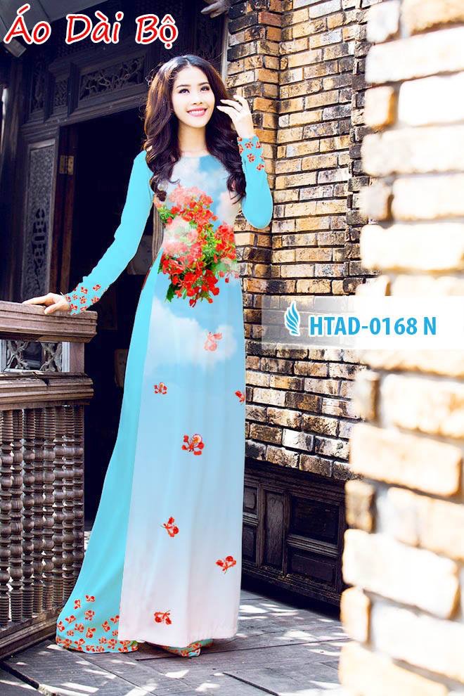 Vải áo dài hoa phượng HTAD-0168 - Ảnh 4