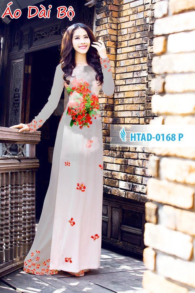 Vải áo dài hoa phượng HTAD-0168 - Ảnh 3