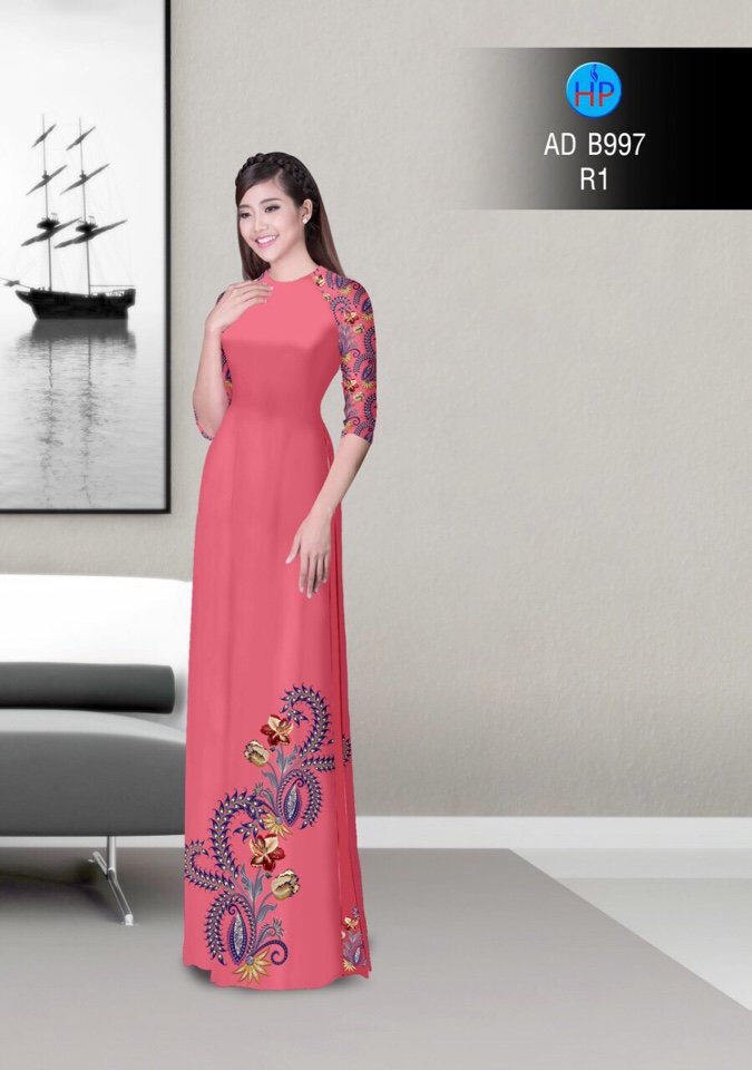 Vải áo dài hoa văn AD B997