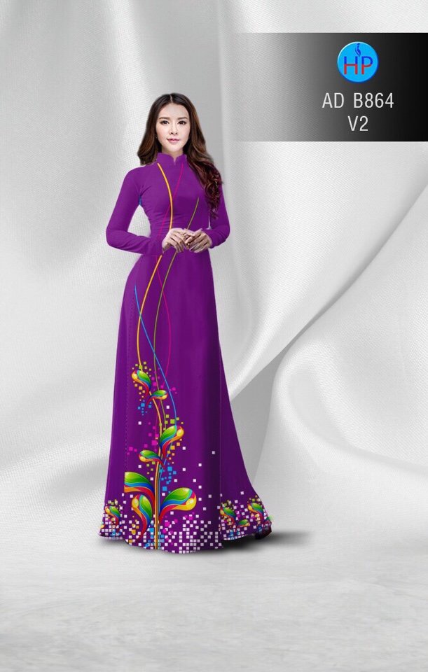 Vải áo dài hoa văn AD B864 - Ảnh 12
