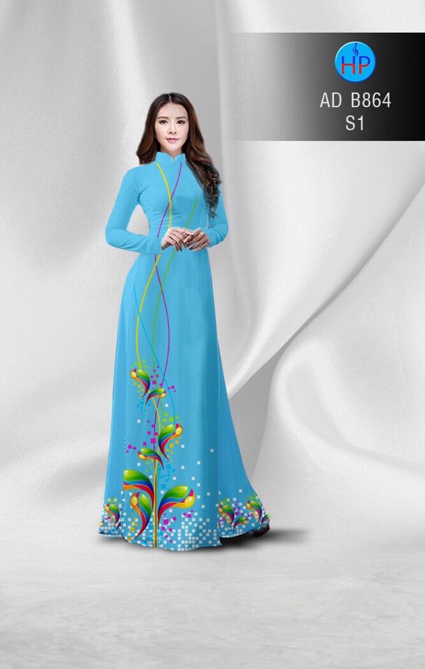 Vải áo dài hoa văn AD B864 - Ảnh 10