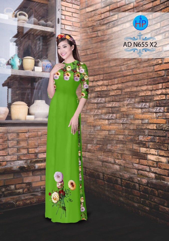 Vải áo dài hoa trên dưới AD N655 - Ảnh 19