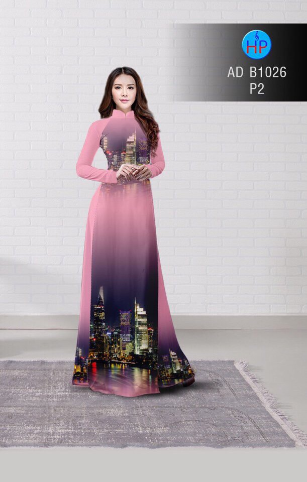 Vải áo dài phong cảnh AD B1026
