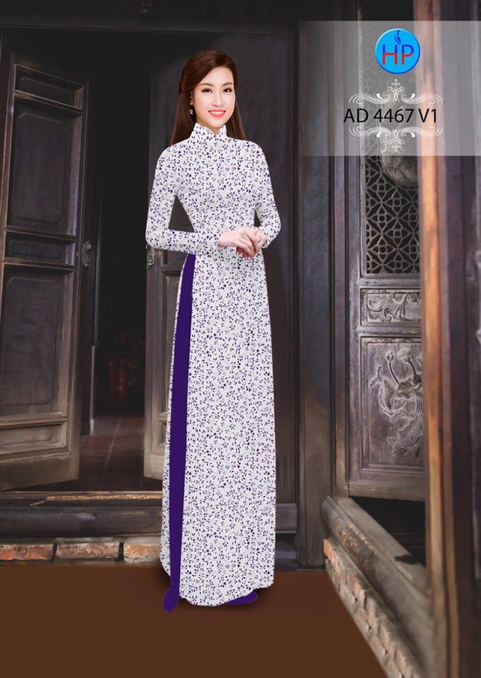 Vải áo dài hoa nguyên áo 4467 - Ảnh 4