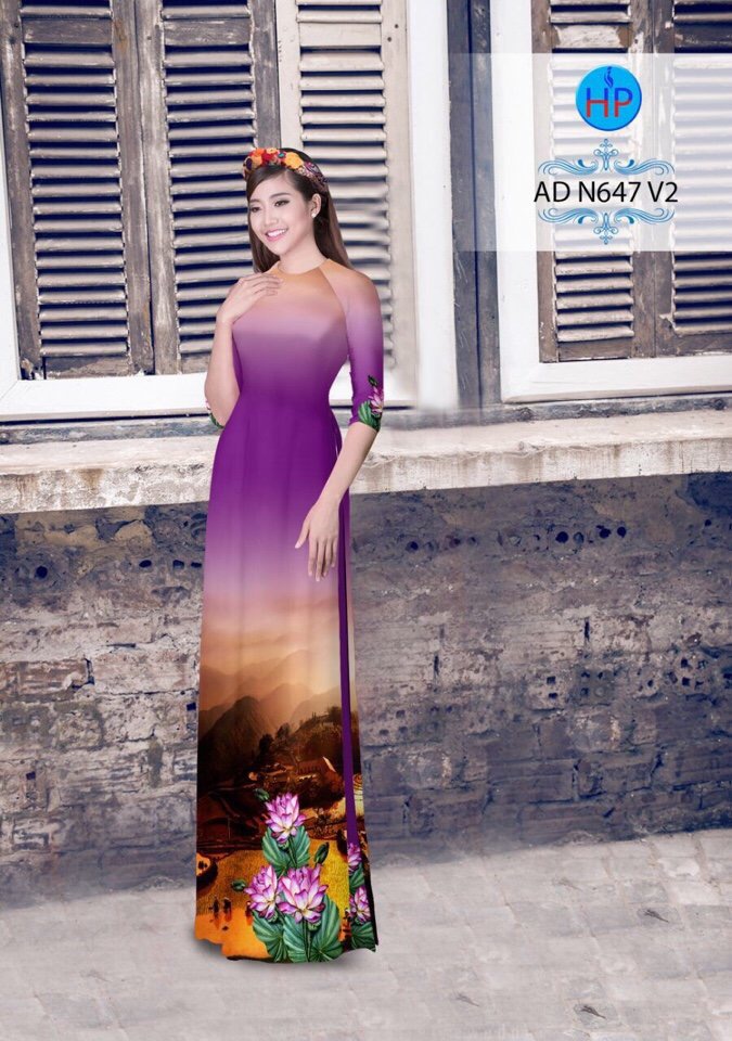 Vải áo dài hoa sen AD N647 - Ảnh 14