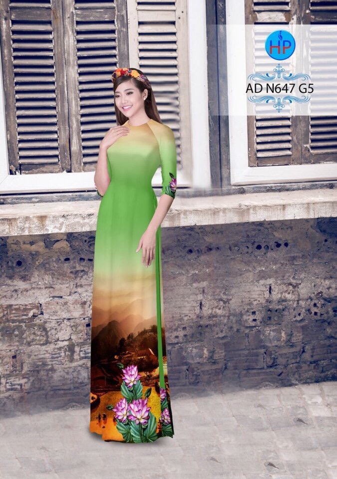 Vải áo dài hoa sen AD N647 - Ảnh 5