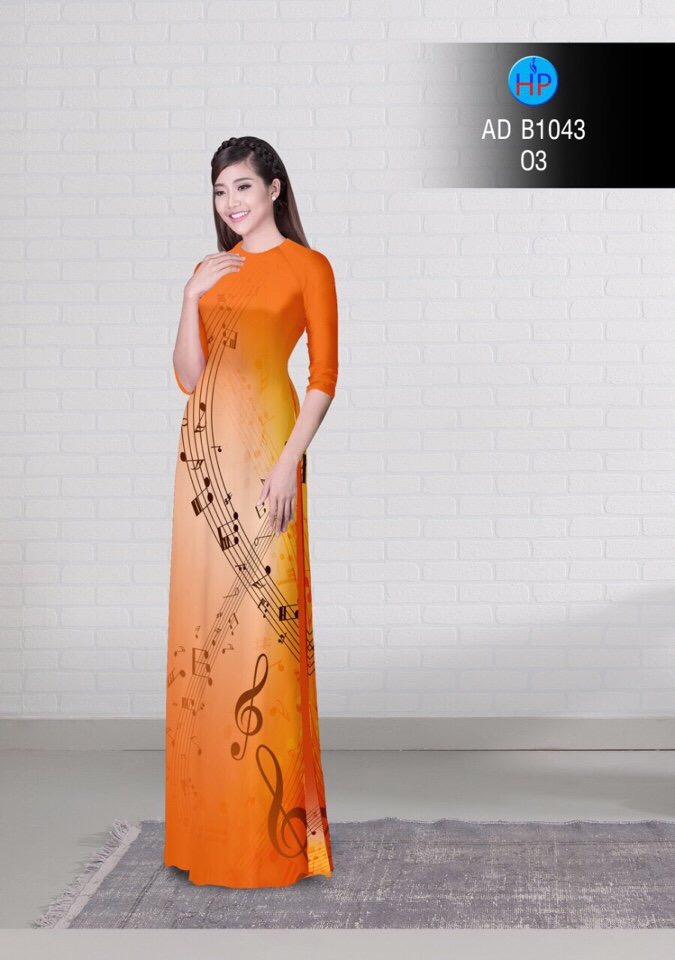 Vải áo dài hình nốt nhạc AD B1043 - Ảnh 2
