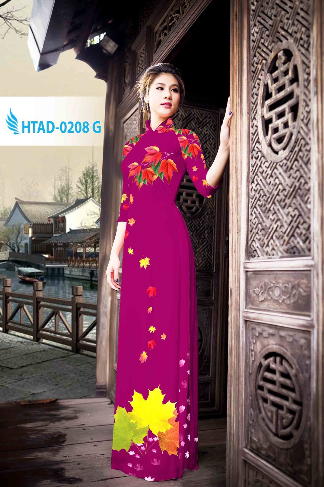 Vải áo dài lá HTAD-0208 - Ảnh 10