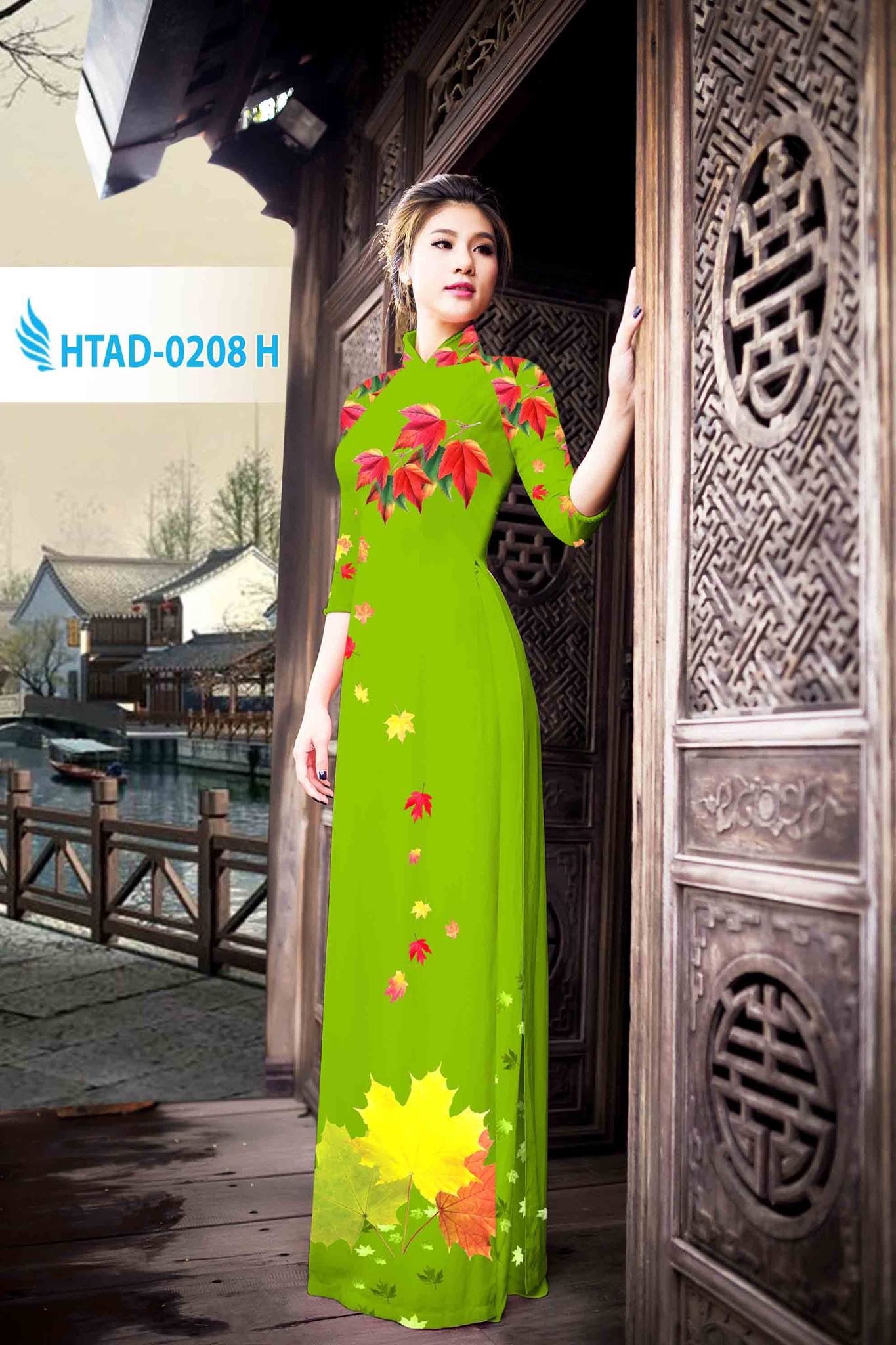 Vải áo dài lá HTAD-0208 - Ảnh 9