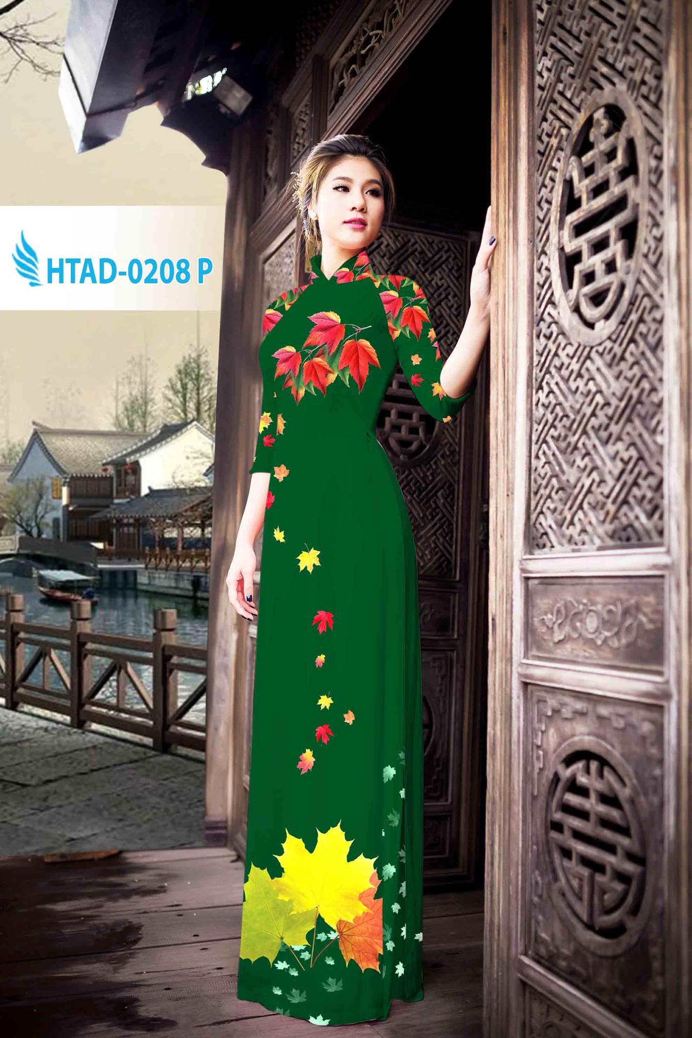 Vải áo dài lá HTAD-0208 - Ảnh 4