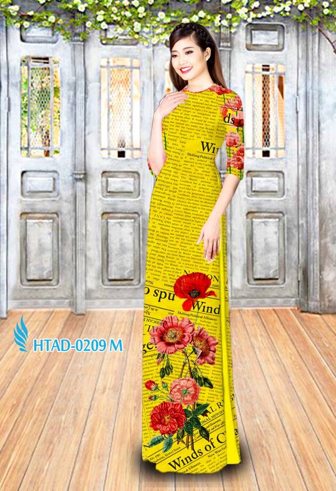 Vải áo dài hoa 3d HTAD-0209 - Ảnh 6
