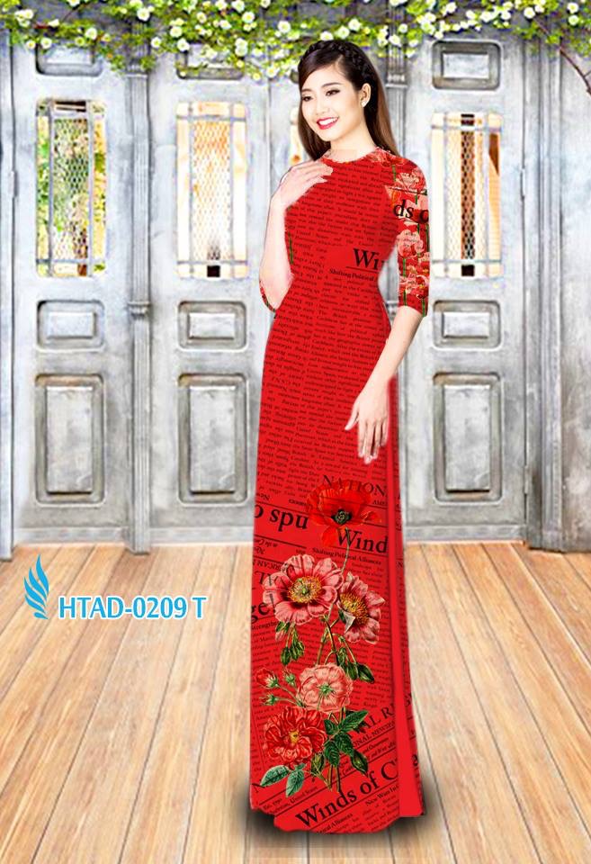 Vải áo dài hoa 3d HTAD-0209 - Ảnh 2