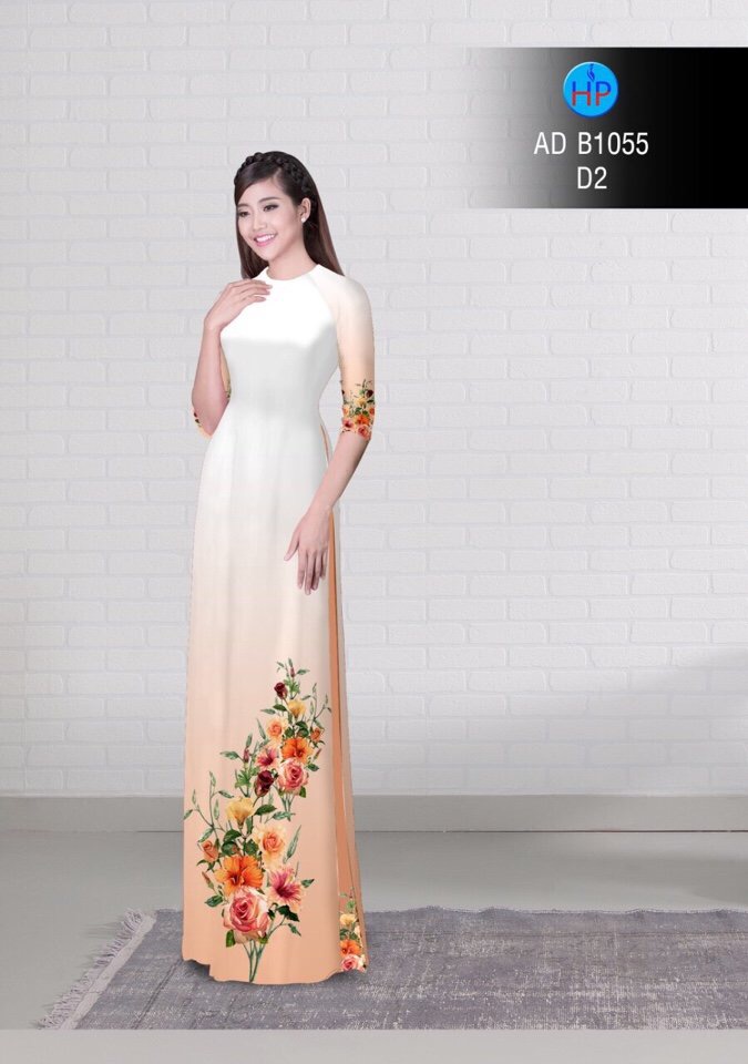 Vải áo dài hoa 3d AD B1055 - Ảnh 10
