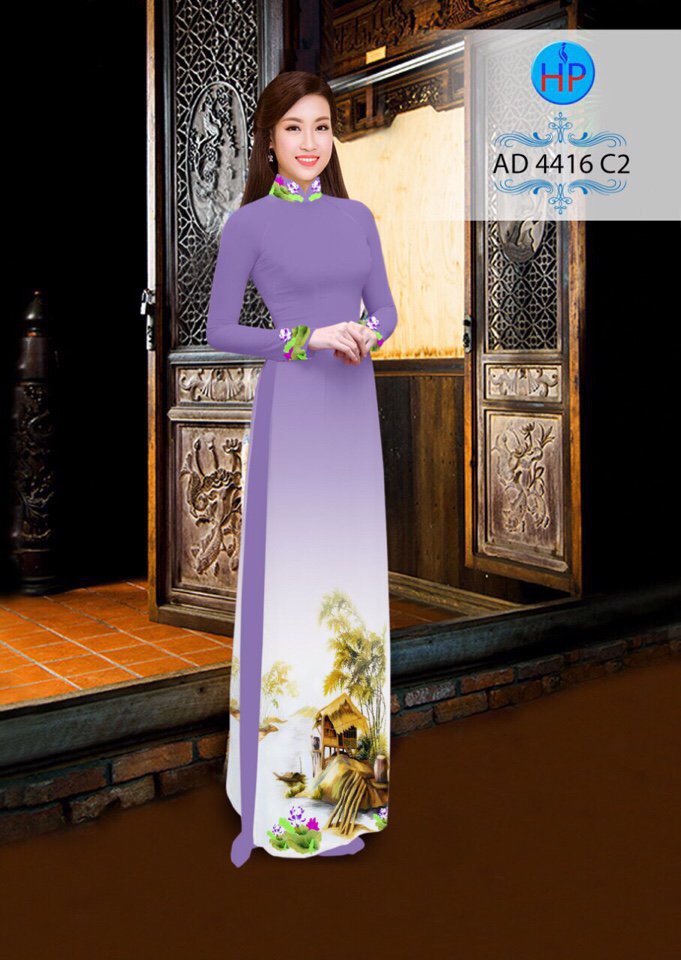 Vải áo dài phong cảnh AD 4416 - Ảnh 2