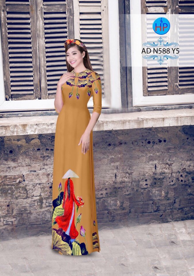 Vải áo dài hoa sen AD N588 - Ảnh 11