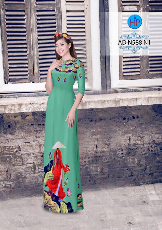 Vải áo dài hoa sen AD N588 - Ảnh 10