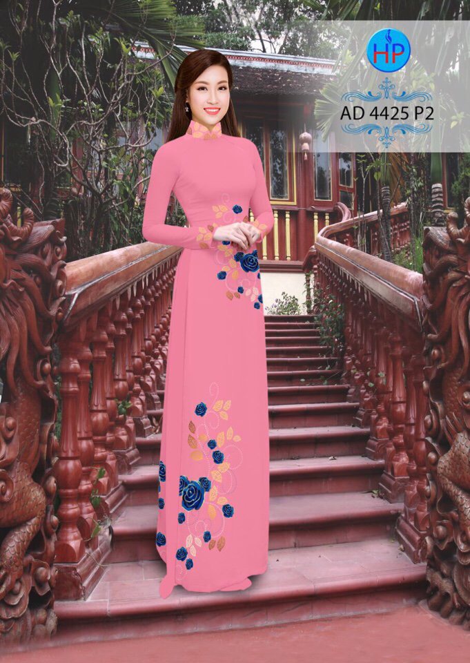 Vải áo dài hoa hồng AD 4425 - Ảnh 3