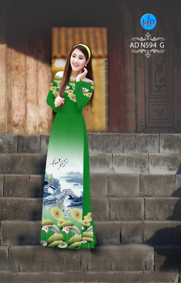 Vải áo dài phong cảnh AD N594 - Ảnh 6