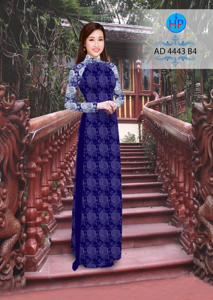 Vải áo dài hoa nguyên áo AD 4443 - Ảnh 17