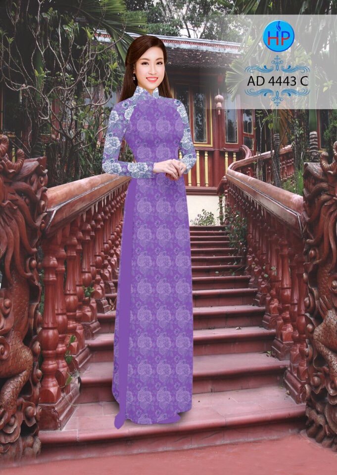 Vải áo dài hoa nguyên áo AD 4443 - Ảnh 16
