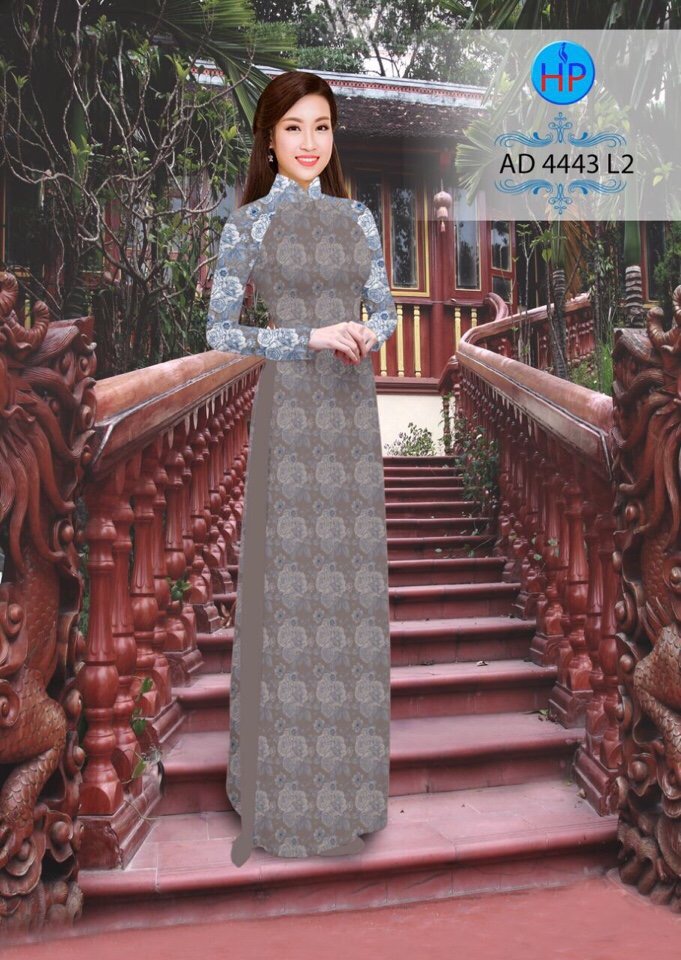 Vải áo dài hoa nguyên áo AD 4443 - Ảnh 11