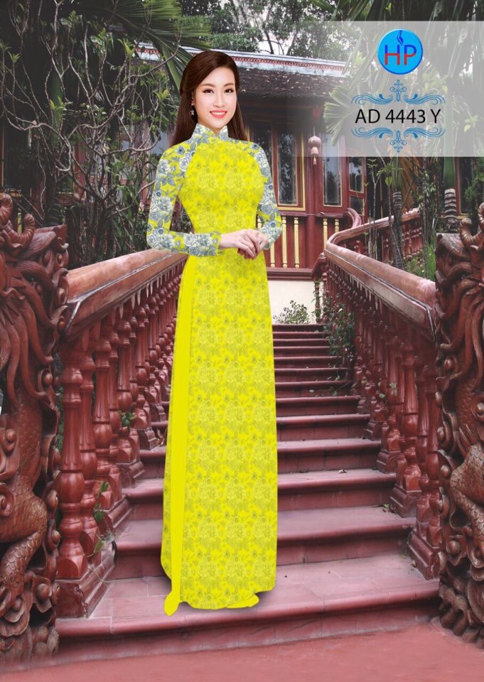 Vải áo dài hoa nguyên áo AD 4443 - Ảnh 8