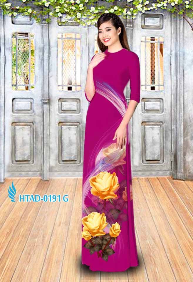 Vải áo dài hoa 3d HTAD-0191 - Ảnh 11