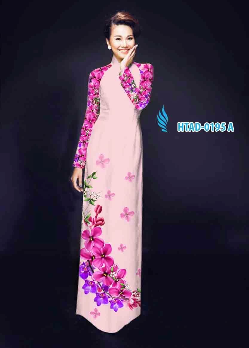 Vải áo dài hoa lan HTAD-0195 - Ảnh 18