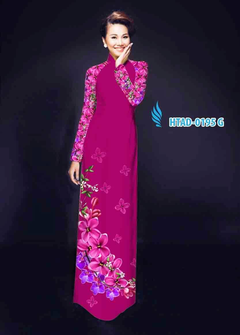 Vải áo dài hoa lan HTAD-0195 - Ảnh 11