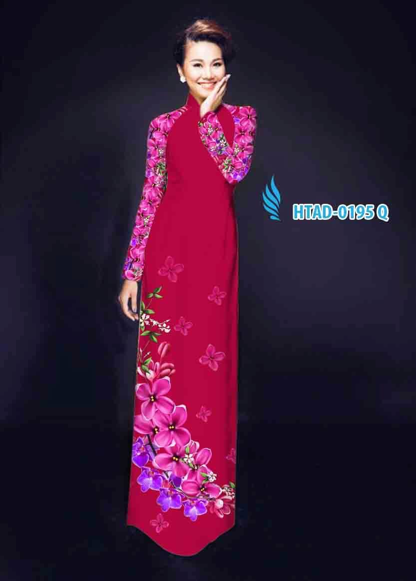 Vải áo dài hoa lan HTAD-0195 - Ảnh 4