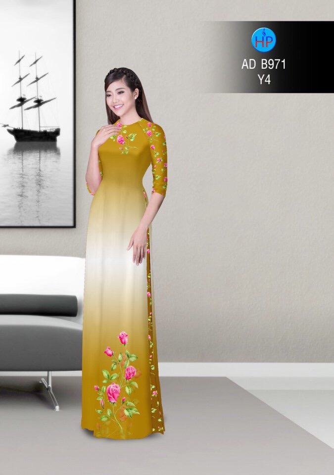 Vải áo dài hoa hồng AD B971 - Ảnh 13