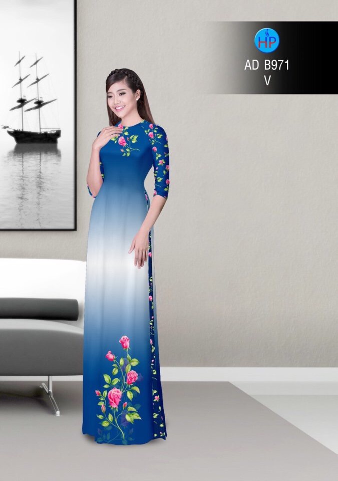 Vải áo dài hoa hồng AD B971 - Ảnh 9