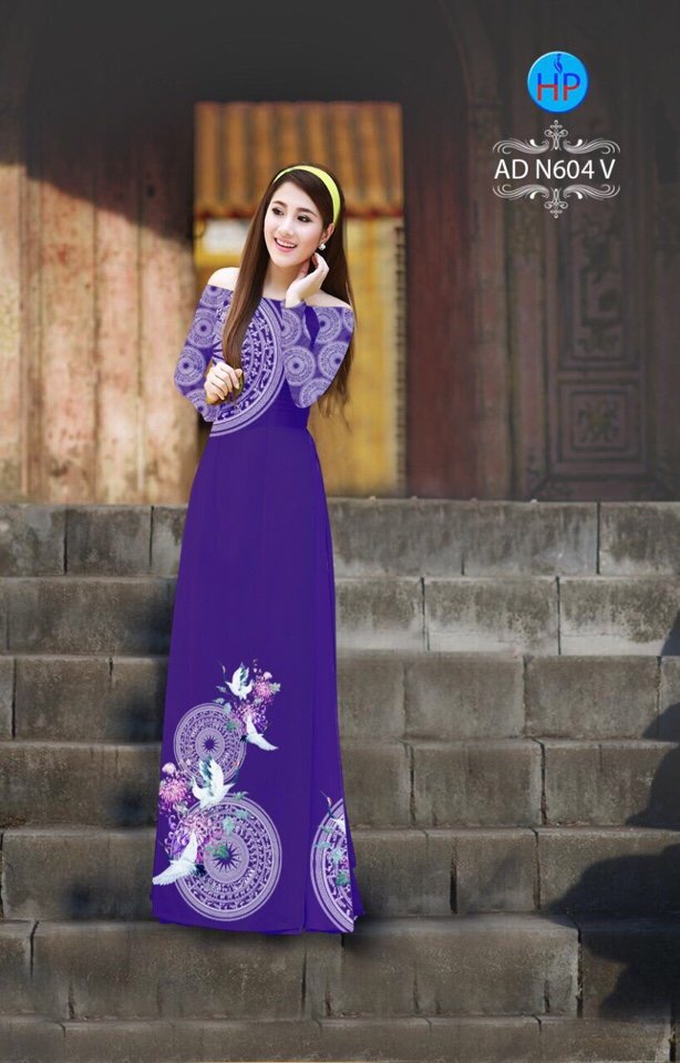 Vải áo dài hac và hoa văn AD N604