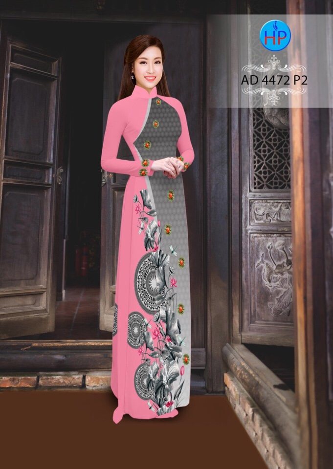 Vải áo dài hoa sen AD 4472