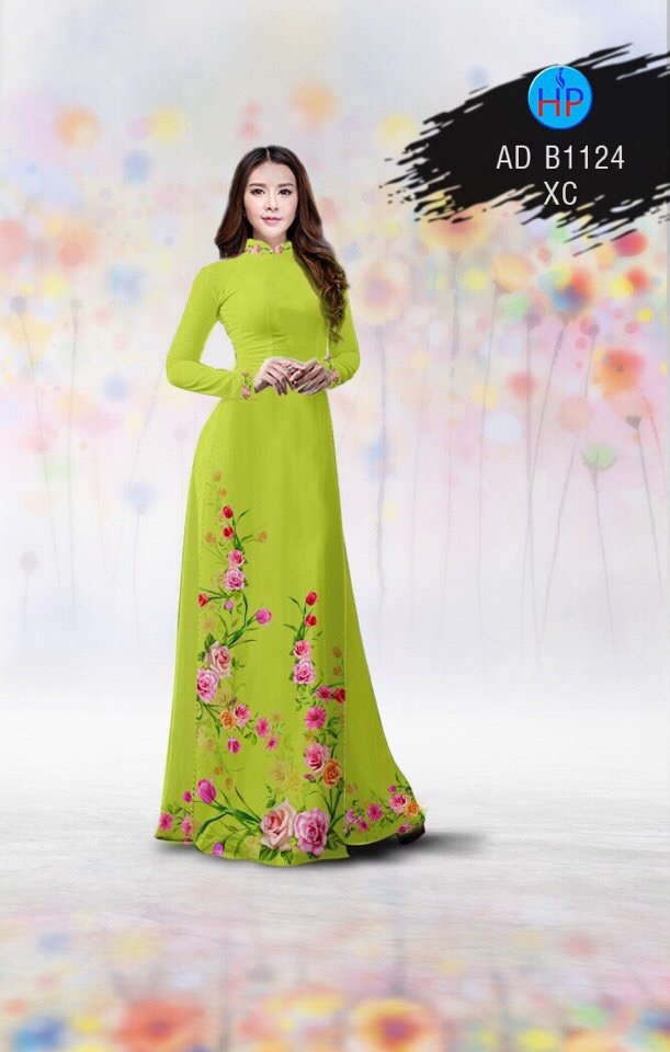 Vải áo dài hoa 3d AD B1124 - Ảnh 15
