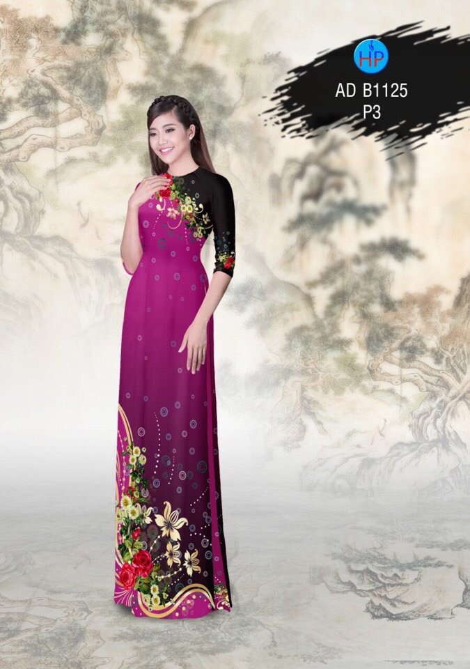 Vải áo dài hoa trên dưới AD B1125 - Ảnh 18
