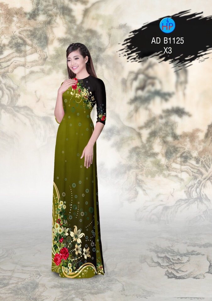 Vải áo dài hoa trên dưới AD B1125 - Ảnh 15