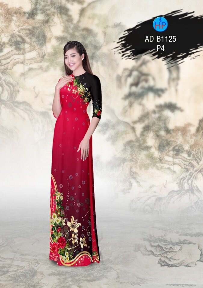 Vải áo dài hoa trên dưới AD B1125 - Ảnh 10