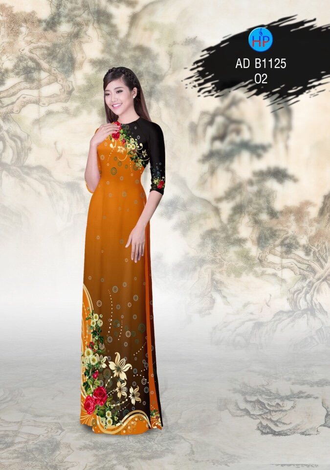 Vải áo dài hoa trên dưới AD B1125 - Ảnh 8