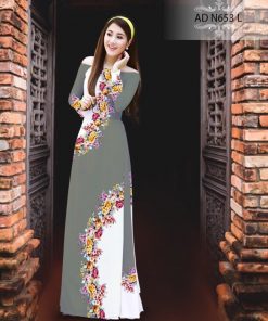 Alternative view of Vải áo dài hoa 3D AD N653