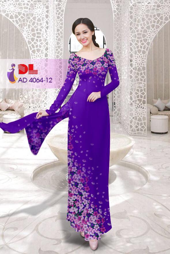 Vải áo dài hoa trên dưới DLAD-4064 - Ảnh 4