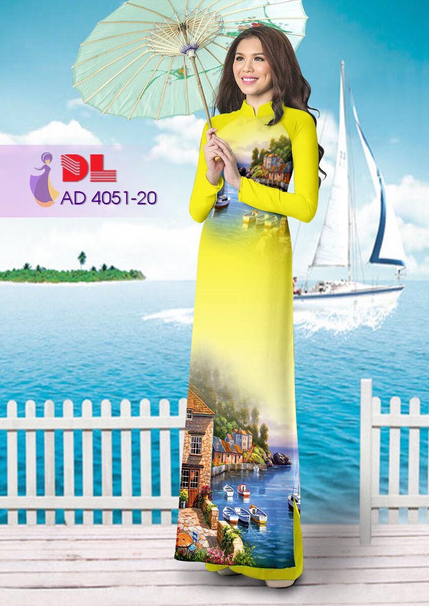 Vải áo dài phong cảnh DLAD-4051