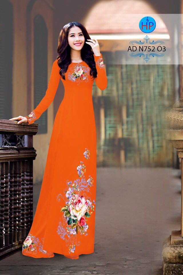 Vải áo dài hoa hồng AD N752