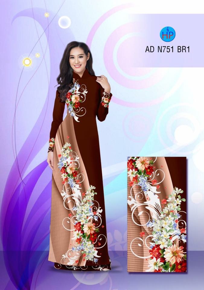 Vải áo dài hoa 3D AD N751 - Ảnh 18