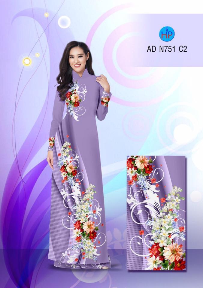 Vải áo dài hoa 3D AD N751 - Ảnh 15