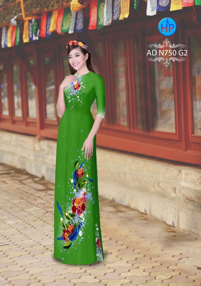 Vải áo dài hoa 3d AD N750 - Ảnh 19