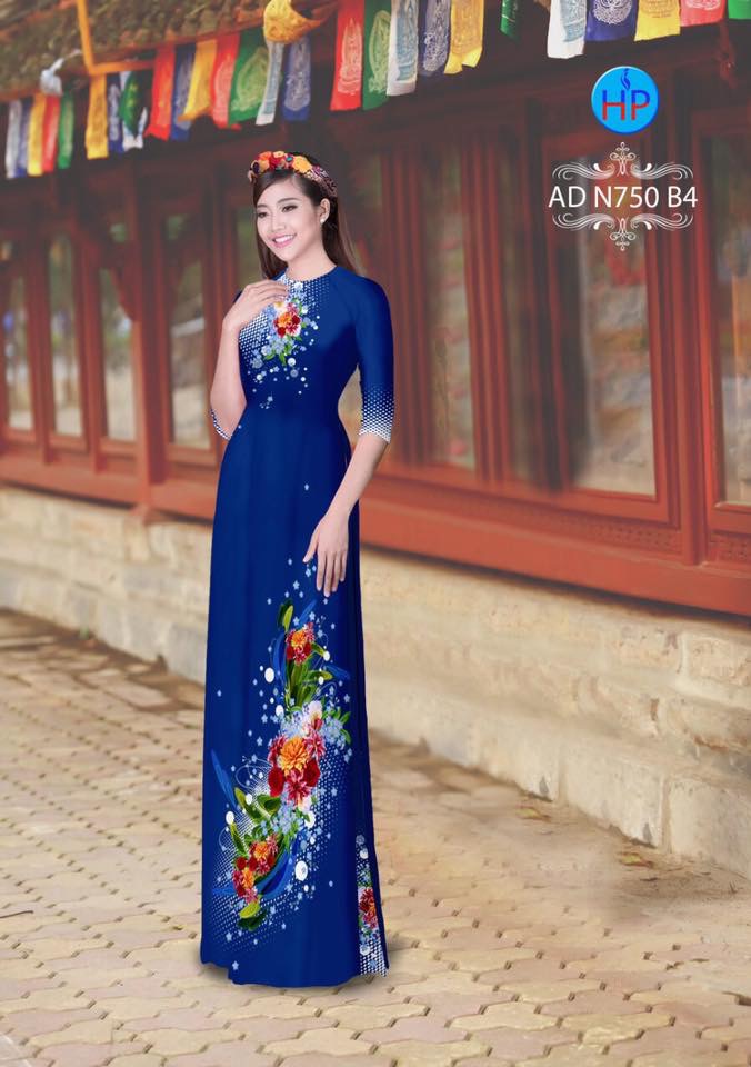 Vải áo dài hoa 3d AD N750 - Ảnh 17